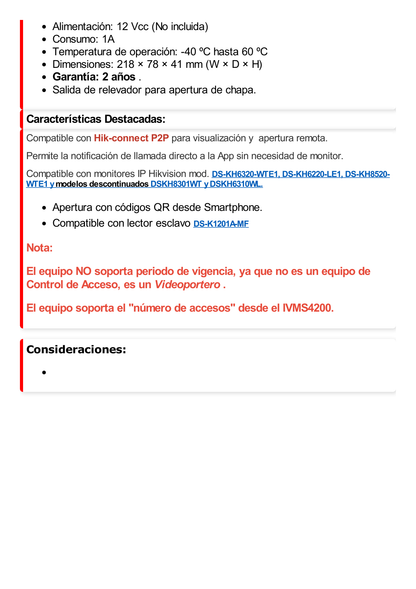 2 EN 1 / Lector Biométrico IP65 con Función de Videoportero y lector QR Incluida/ Llamada a APP de Smartphone Hik-Connect P2P (No requiere monitor) /  Soporta Tarjetas - Huellas - Códigos QR / Cámara 2 MP Compatible con DVRs y