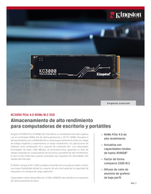 SSD M.2 2280 NVME/PCIE 512GB KINGSTON KC3000 4.0 SKC3000S/512G