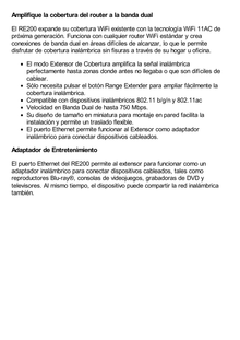 Repetidor / Extensor de Cobertura WiFi AC, 750 Mbps, doble banda 2.4 GHz y 5 GHz, con 1 puerto 10/100 Mbps