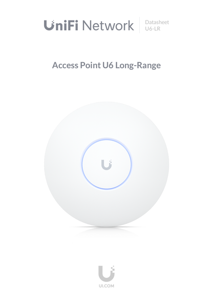 Ubiquiti U6-LR Punto de Acceso WI-Fi 6 3.0 Gbps con radios de 5 GHz  4x4 MU-MIMO y OFDMA  y 2.4 GHz 4x4 MIMO