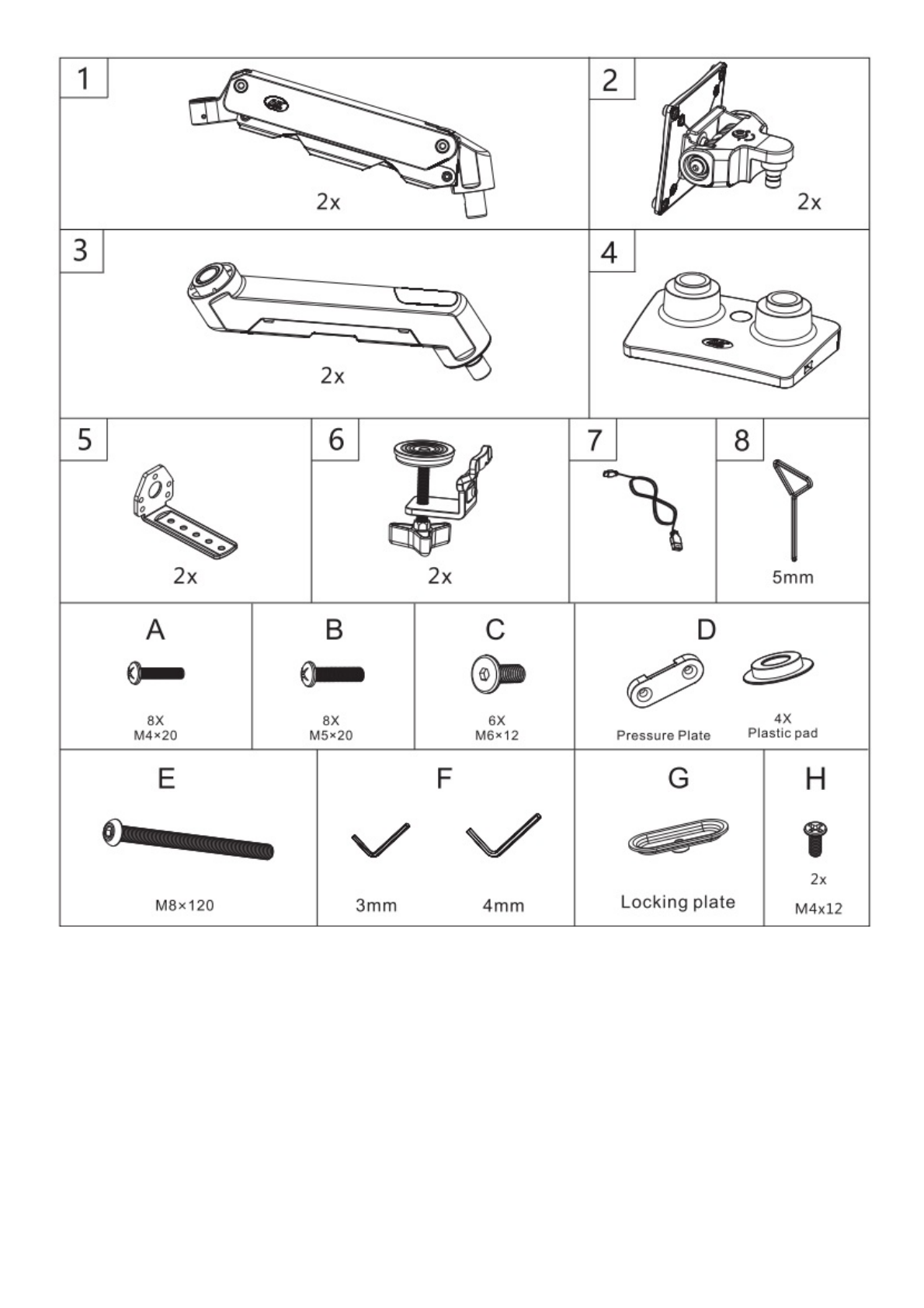 Montaje de Escritorio articulado para 2 monitores de 27-34" /  Soporta hasta 16 kg  por brazo/ Vesa 75 x 75 / 100 x 100 / Acero / Giro: 360°