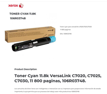 TONER XEROX 106R03748 CIAN VERSALINK C7020/C7025/C7030 (11 800 PAG)