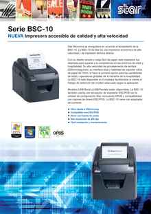 Miniprinter Starmicronics BSC-10UD-24 GRY  Termica Interfaces Usb- Serial con Auto-cutter Incluye Cables Usb