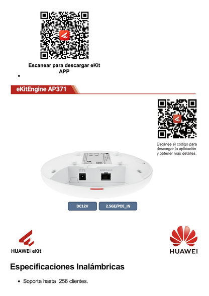 Punto de Acceso Wi-Fi 7 /  3.57 Gbps / MU-MIMO 2x2 (2.4GH y 5GHz) / Smart Antenna más cobertura / Instalación en techo y pared / Seguridad WP3 / 1 Puerto 2.5GE / Puerto USB (Para expansion IoT) /  Con Administración Gratuita