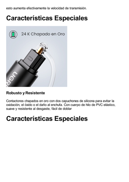 Cable Óptico Toslink (S/PDIF) de Alta Calidad para Audio Digital / 3 Metros / Tapa de Proteccion / Dolby 7.1 Canales / Diseño Durable / Plug & Play / Color Negro