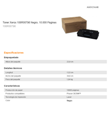 TONER XEROX 108R00796 NEGRO Phaser 3635MFP (10 000 PAG)