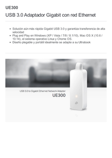 Adaptador de red Ethernet USB 3.0 a RJ45 10/100/1000Mbps