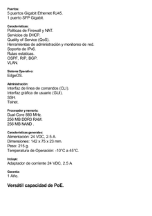 EdgeRouter X SFP de 5 puertos Gigabit + 1 puerto SFP con funciones avanzadas de ruteo