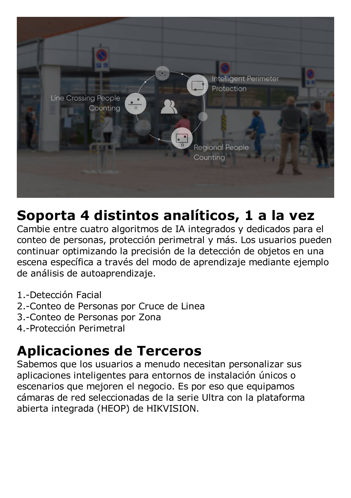 Bala IP 4 Megapixel / Lente Mot. 2.7 a 13.5 mm / Dual Light (60 mts IR + 60 mts Luz Blanca ) / Darkfighter S / Exterior IP67  / IK10 / WDR 130 dB / 4 Analíticos: AcuSense, Deteccion Facial, Conteo de Personas por Cruce y Zona