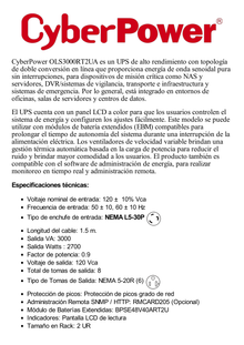 UPS Smart App Online S de 3000 VA/2700 W, Online Doble Conversión, Entrada 120 Vca NEMA L5-30P, Onda Senoidal Pura, Rack o Torre de 2 UR, Con 6 Tomas NEMA 5-20R