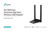 Adaptador inalámbrico USB 3.0 TP-Link ArcherT4U Plus AC1300 con 2 antenas de alta ganancia 5dBi ajustables