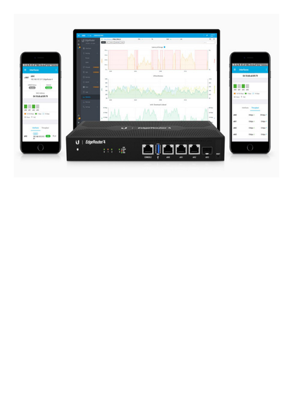 EdgeRouter 4, con 3 puertos 10/100/1000 Mbps + 1 puerto SFP, con funciones avanzadas de ruteo