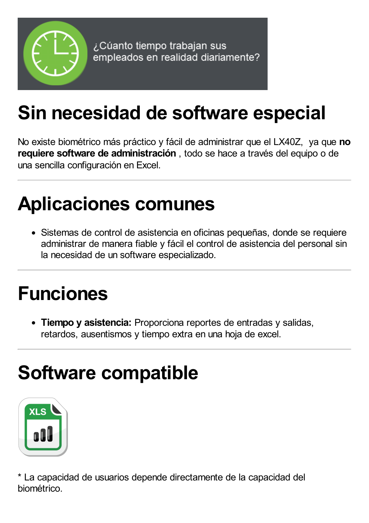 Lector de Huella con Teclado para Control de Asistencia, 500 Huellas, Genera Reporte por USB en Excel, Descarga mediante memoria USB / Incluye Fuente