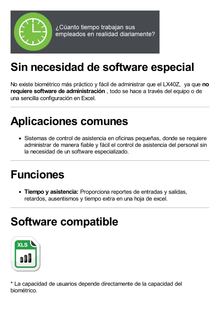 Lector de Huella con Teclado para Control de Asistencia, 500 Huellas, Genera Reporte por USB en Excel, Descarga mediante memoria USB / Incluye Fuente