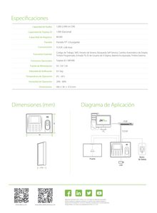 CONTROL DE ACCESO ZK K-30  DE HUELLA Y TARJETAS PARA TIEMPO Y ASISTENCIA CON BATERIA DE RESPALDO/ NO INCLUYE ADAPTADOR