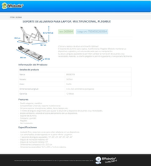 SOPORTE  BROBOTIX PARA LAPTOP PLEGABLE MULTIFUNCIONAL 18.7x25.5x14CM 7 ANGULOS AJUSTABLES